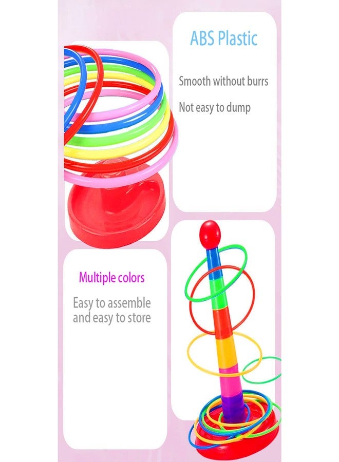 Manwetye 2 Color Columns + 48 Circles, Colorful Happy Circle Game,Children's Play Park, Christmas Party Birthday Party Gift. Suitable for Indoor Holiday Games Family Christmas Party Games - Image 5
